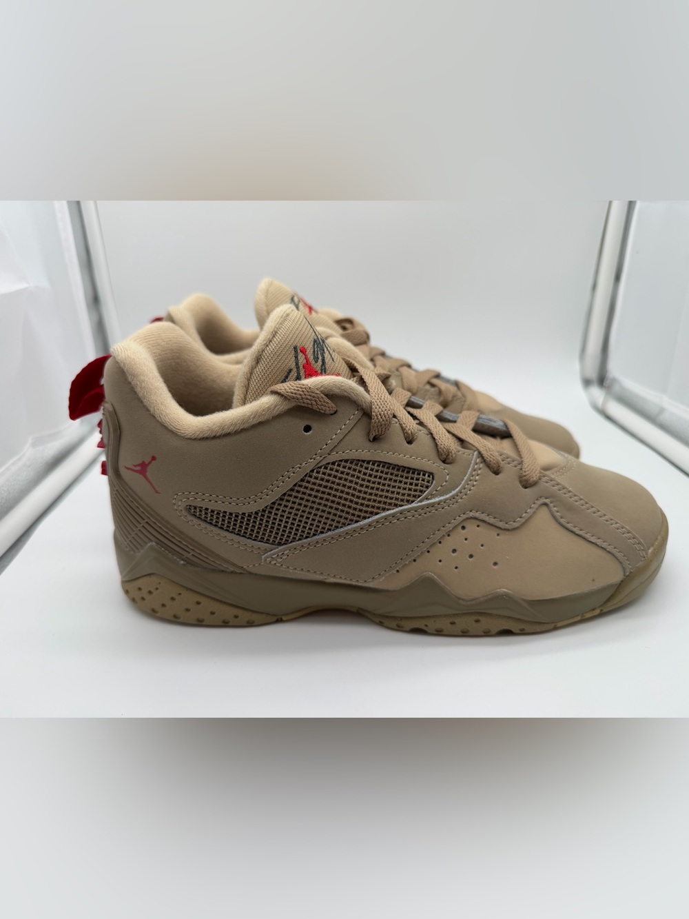 NEW!!!  Air Jordan MVP 92 (GS) Sneakers in Tan with Red Accent